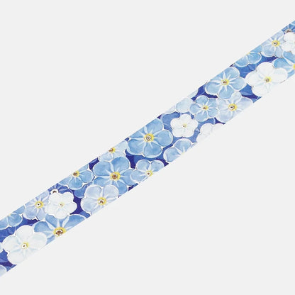 BGM - Washi Tape 20 mm Foil Stamping - Flores Azules