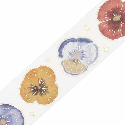BGM - Washi Tape 20 mm Foil Stamping - Pansy bookmark