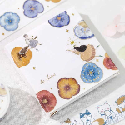 BGM - Washi Tape 20 mm Foil Stamping - Pansy bookmark