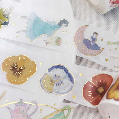 BGM - Washi Tape 20 mm Foil Stamping - Pansy bookmark