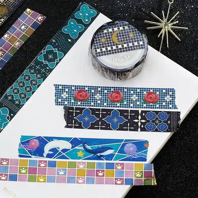 BGM - Washi Tape 15 mm Foil Stamping - Geometría Verde