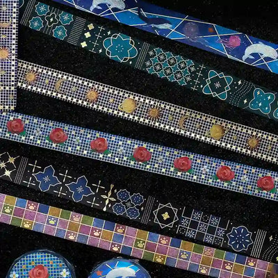 BGM - Washi Tape 15 mm Foil Stamping - Geometría Azul