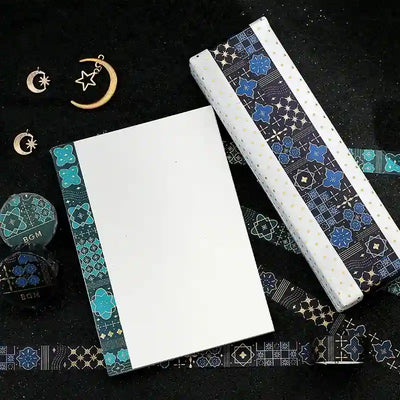 BGM - Washi Tape 15 mm Foil Stamping - Geometría Azul