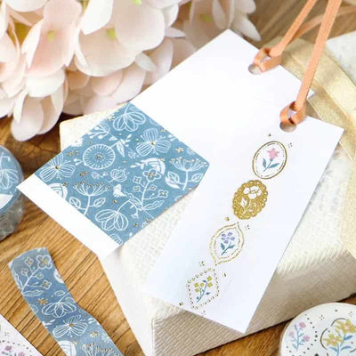 BGM - Washi Tape 15 mm Foil Stamping - Blue Transparent