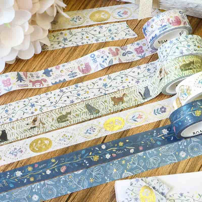 BGM - Washi Tape 15 mm Foil Stamping - Blue Transparent