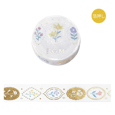 BGM - Washi Tape 15 mm Foil Stamping - Flower Brooch