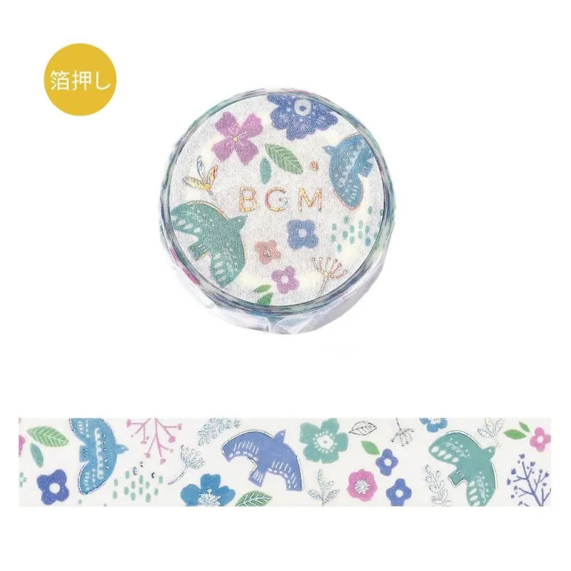 BGM - Washi Tape 15 mm Foil Stamping - Birdsong
