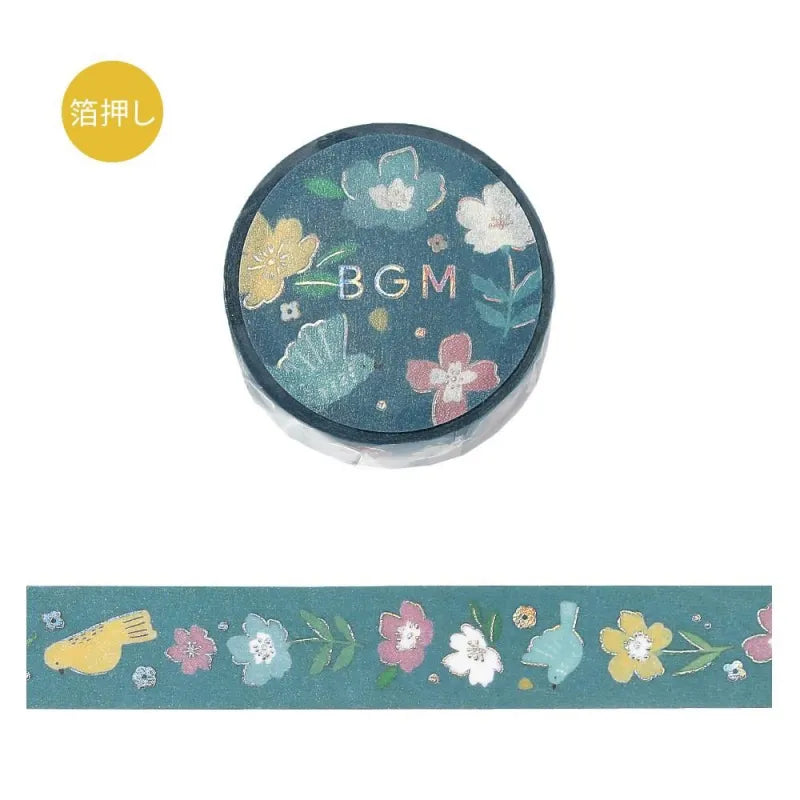 BGM - Washi Tape 15 mm Foil Stamping - Floral Melody