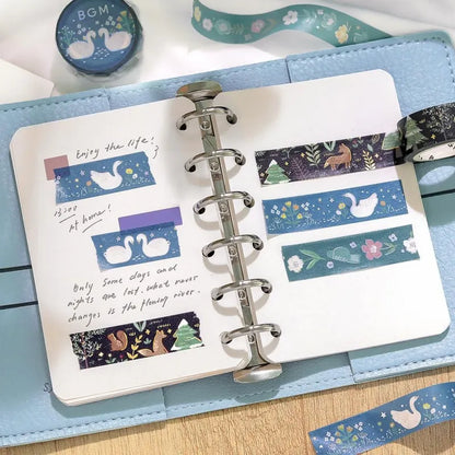 BGM - Washi Tape 15 mm Foil Stamping - Moonlight Forest