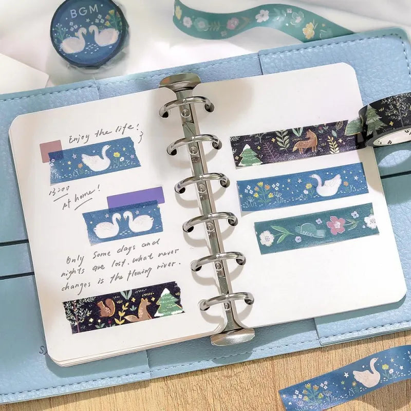 BGM - Washi Tape 15 mm Foil Stamping - Moonlight Forest