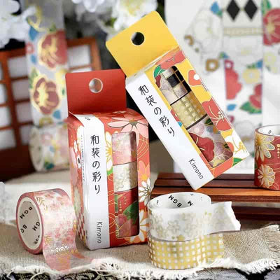 BGM - Set 3 Washi Tape Foil Stamping - Benihana - Kimono Coloring