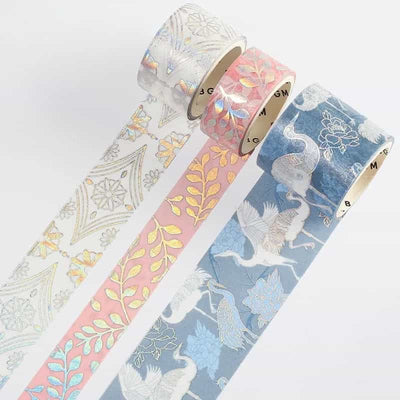 BGM - Set 3 Washi Tape Foil Stamping - Light Indigo - Kimono Coloring