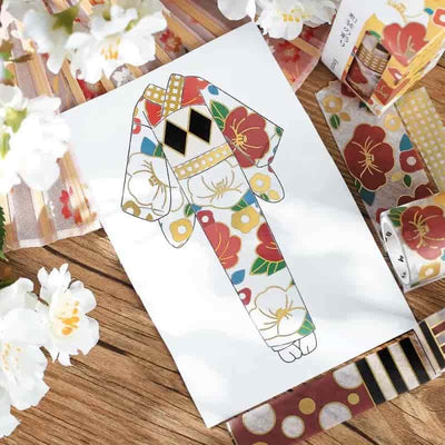 BGM - Set 3 Washi Tape Foil Stamping - Camelia Color - Kimono Coloring