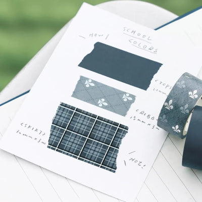 BGM - Set 3 Washi Tape Foil Stamping - Smoke Blue - School Coloring