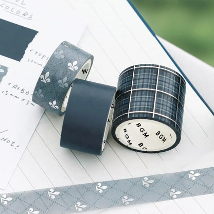 BGM - Set 3 Washi Tape Foil Stamping - Smoke Blue - School Coloring