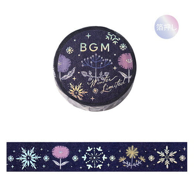 BGM - Washi Tape 15 mm Holographic Foil - Flower Pattern - Winter Limited
