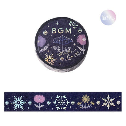 BGM - Washi Tape 15 mm Holographic Foil - Flower Pattern - Winter Limited