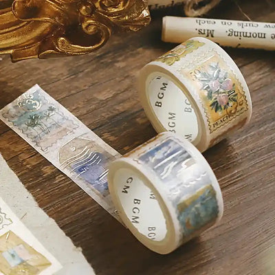 BGM - Washi Tape 20 mm Sellos - Blanco