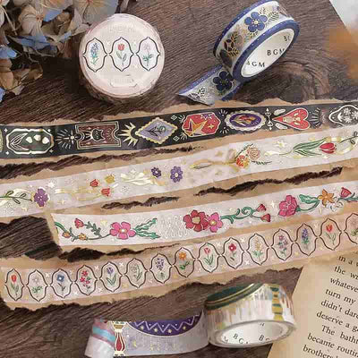 BGM - Washi Tape 15 mm Foil Stamping - Retro Dark