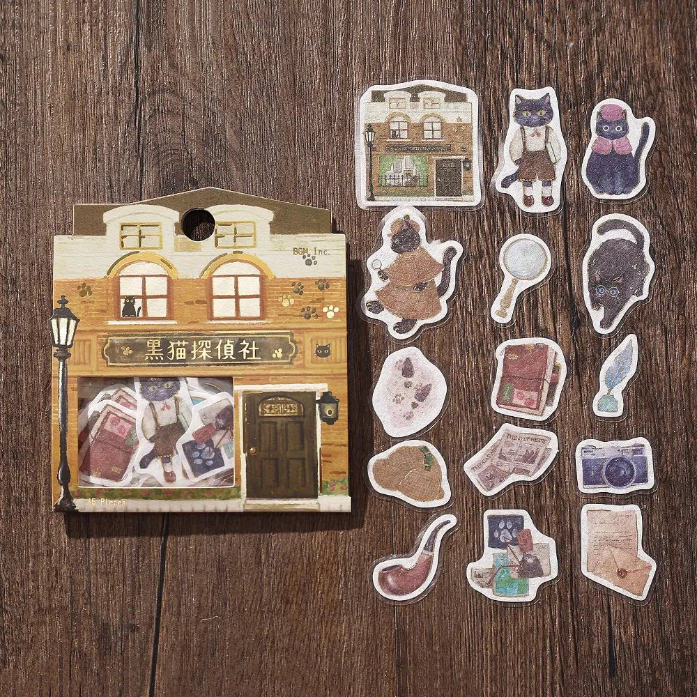 BGM - Pegatinas sueltas 45 ud - Kurokoneko - Fantasy Shopping Arcade