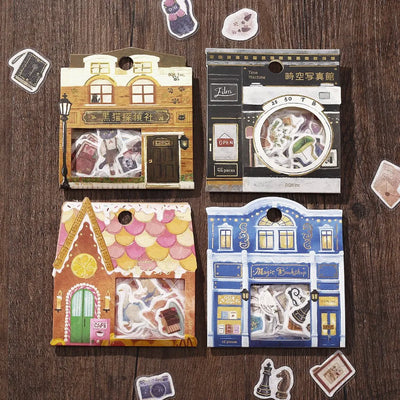 BGM - Pegatinas sueltas 45 ud - Kurokoneko - Fantasy Shopping Arcade