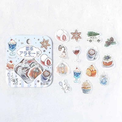 BGM - Pegatinas sueltas con foil 45 ud - Cafe a la mode - Winter Limited