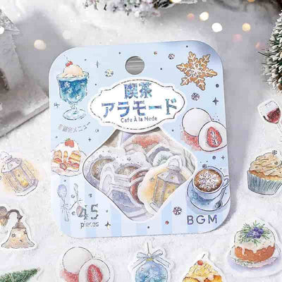 BGM - Pegatinas sueltas con foil 45 ud - Cafe a la mode - Winter Limited