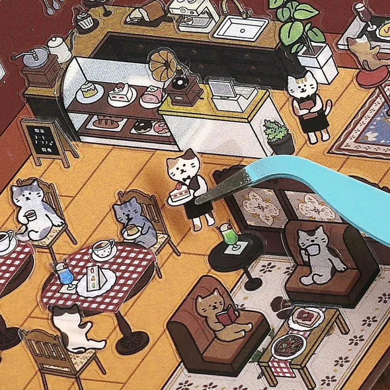 BGM - Pegatinas Diorama 2.5D - Junshocha - Cafetería