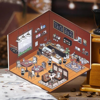 BGM - Pegatinas Diorama 2.5D - Junshocha - Cafetería