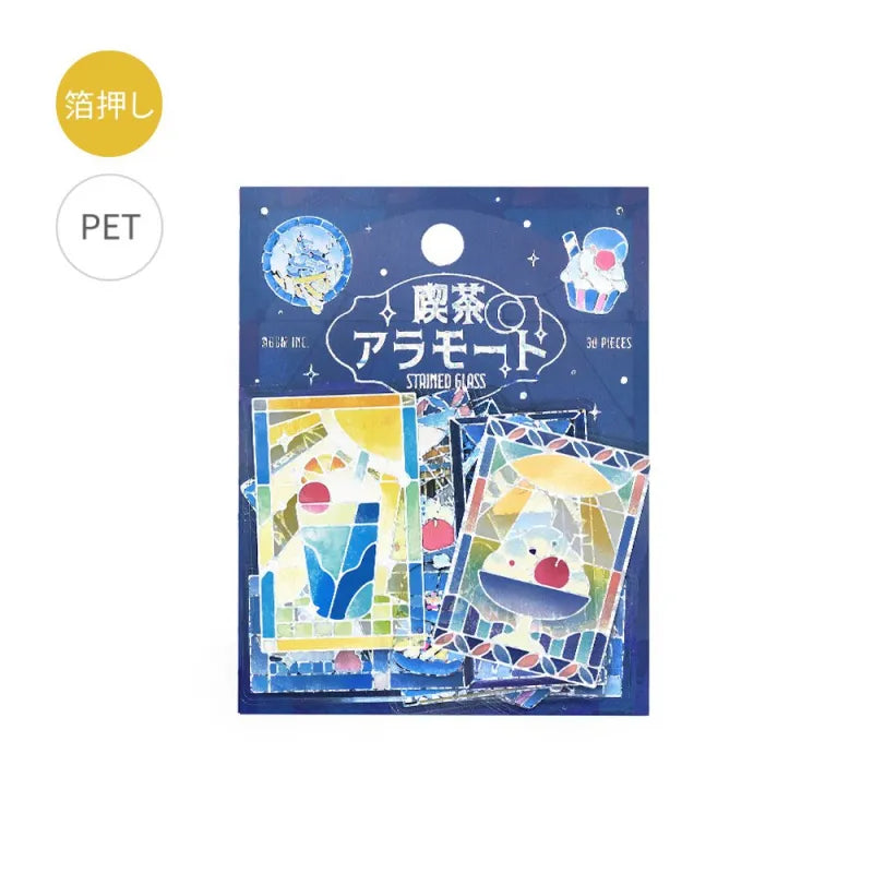 BGM - Pegatinas sueltas 45 ud - Cafe a la mode Vitral - Blue