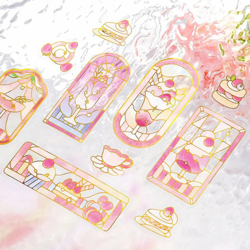 BGM - Pegatinas sueltas 45 ud - Cafe a la mode Vitral - Red
