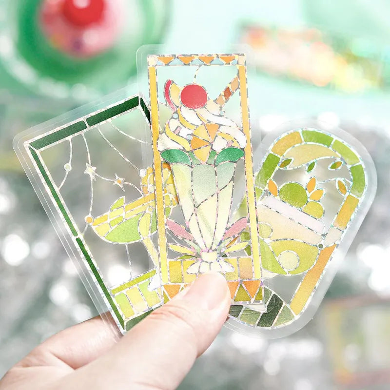 BGM - Pegatinas sueltas 45 ud - Cafe a la mode Vitral - Green