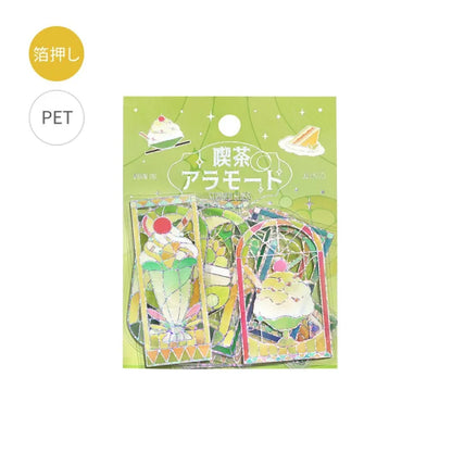 BGM - Pegatinas sueltas 45 ud - Cafe a la mode Vitral - Green