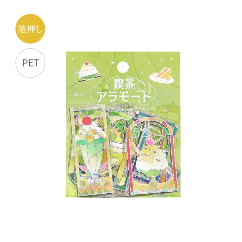 BGM - Pegatinas sueltas 45 ud - Cafe a la mode Vitral - Green
