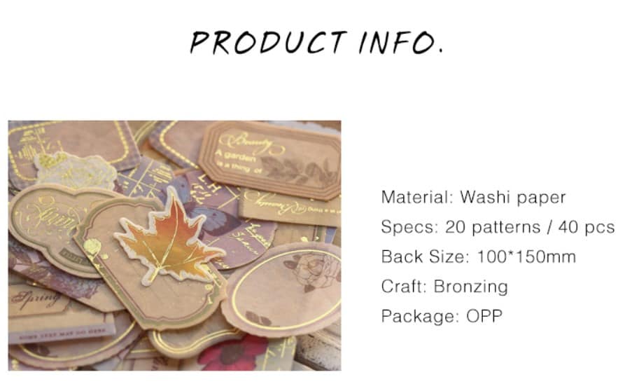 Mr Paper - Pegatinas Bronzing Sticker 40 Ud - Etiquetas