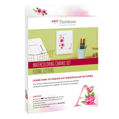 Tombow - Set Lienzo Acuarela - Letras florales