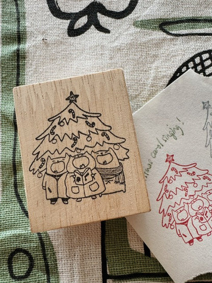 CatDoo - Sello de madera - Christmas Carol Singing