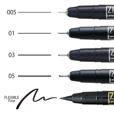 Kuretake - Set 5 Rotuladores FineLiners - ZIG Mangaka