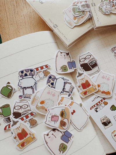 CatDoo - Pegatinas Die Cut - Coffee x Book and me!