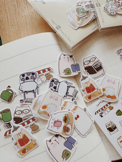 CatDoo - Pegatinas Die Cut - Coffee x Book and me!