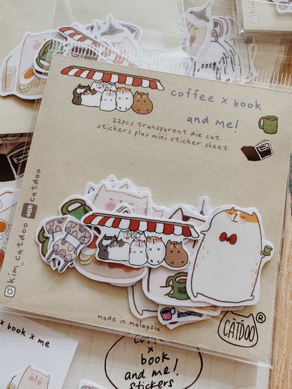 CatDoo - Pegatinas Die Cut - Coffee x Book and me!