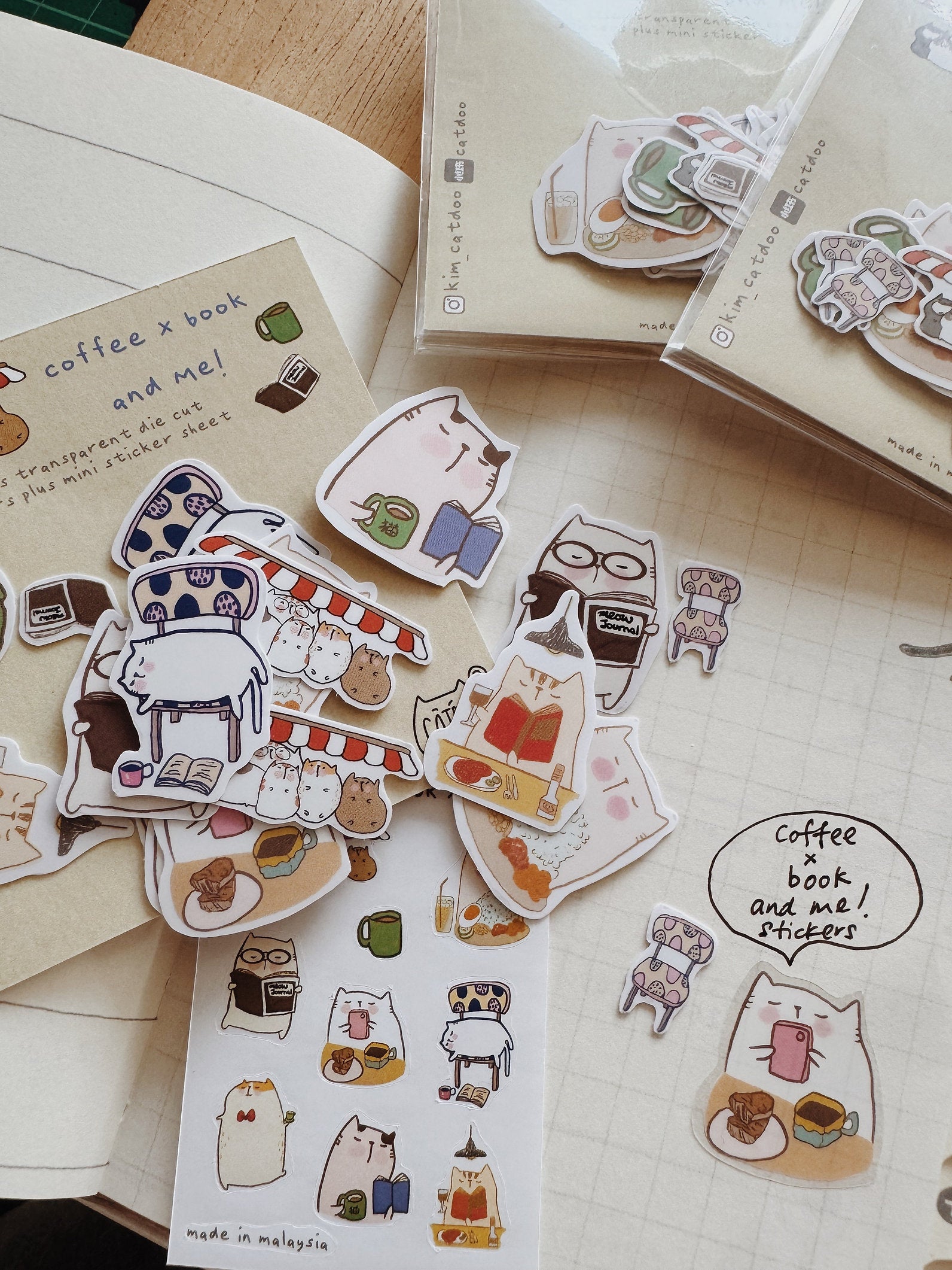 CatDoo - Pegatinas Die Cut - Coffee x Book and me!