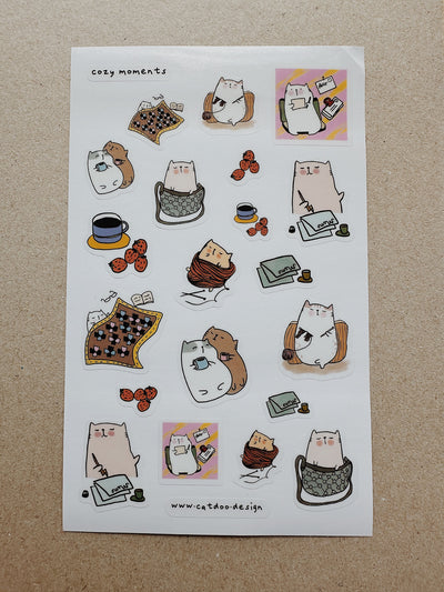CatDoo - Hoja de Pegatinas - Cozy Moments
