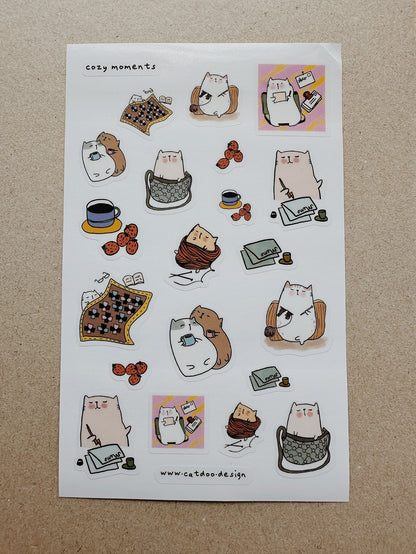 CatDoo - Hoja de Pegatinas - Cozy Moments