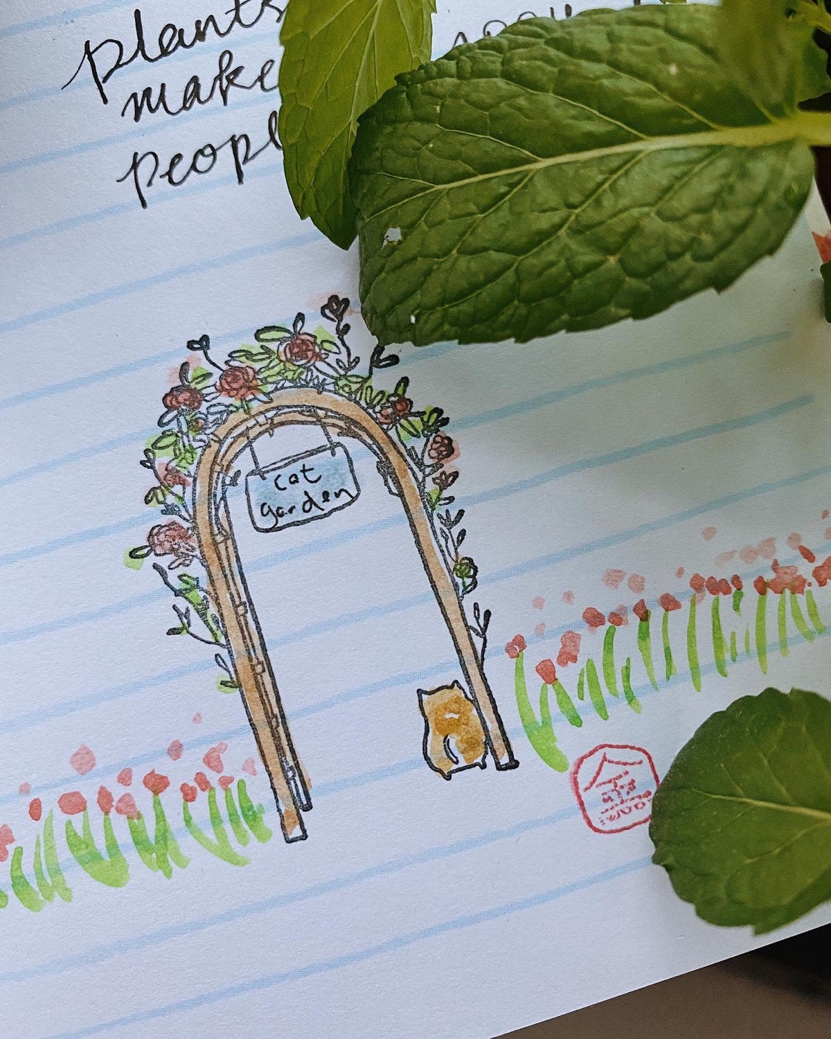 CatDoo - Sello de madera - Cottage Garden