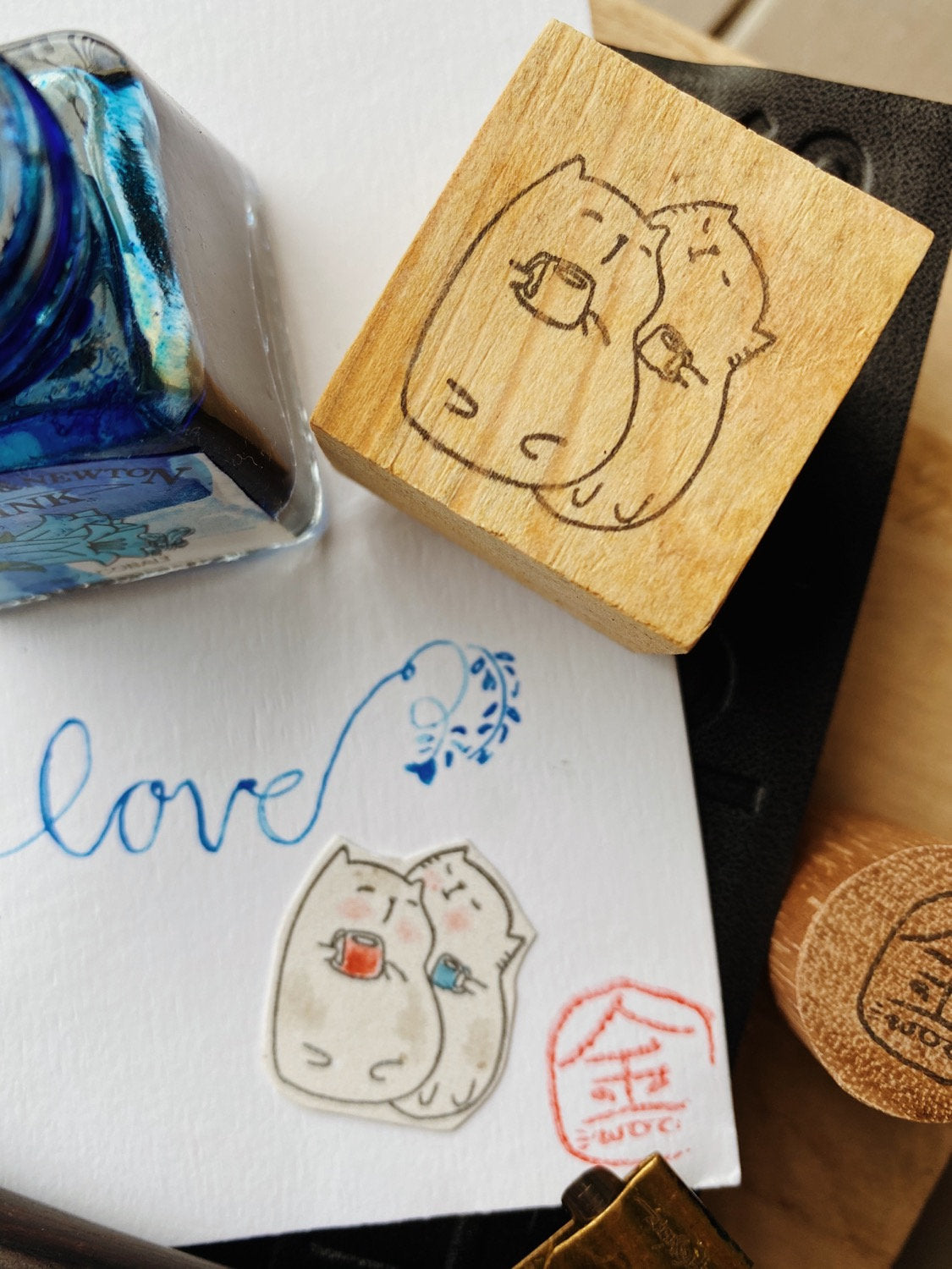 CatDoo - Sello de madera - Loving Cuppa