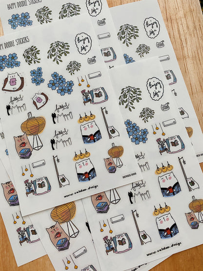 CatDoo - Hoja de Pegatinas - Enjoy Life