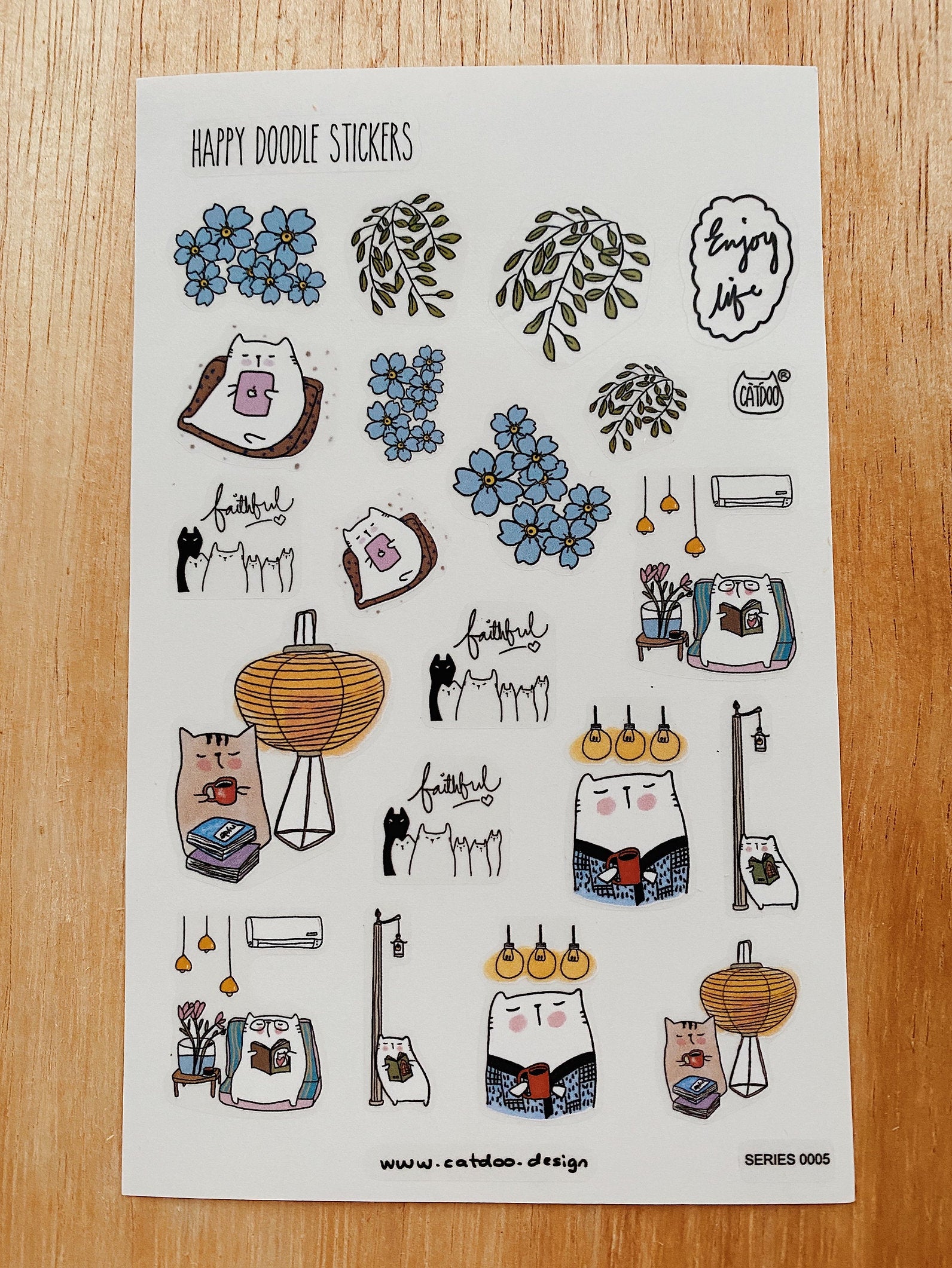 CatDoo - Hoja de Pegatinas - Enjoy Life