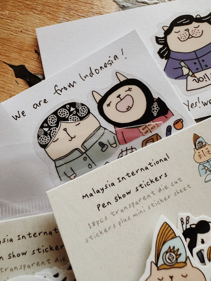 CatDoo - Pegatinas Transparentes Die Cut - Malaysia International PenShow