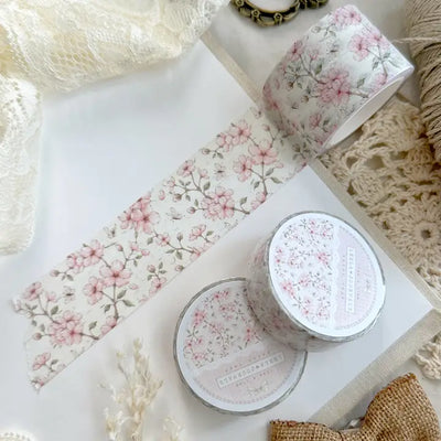 Leela Journals - Washi Tape 30mm - Cream Sakura Floral